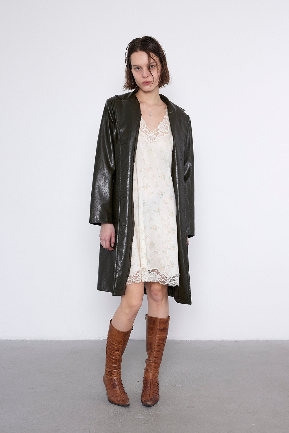 Vintage Leather Trench Coat